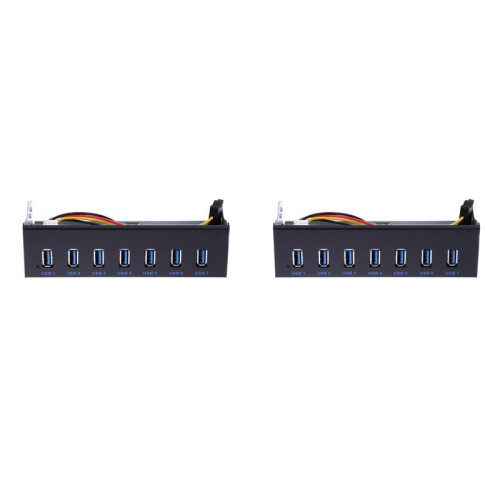 2X 7 Port USB 3.0 Hub 5Gbs 5.25inch CD-ROM Drive Bay CD ROM Front Panel for Computer Case