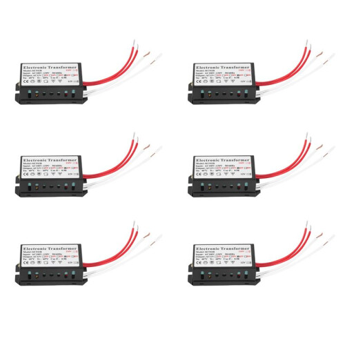 6X 110V Trasformatore Elettronico per Lampada Alogena 12V 60W Trasformatore Elettronico Nero