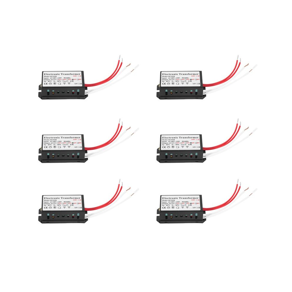 6X 110V To 12V 60W Halogen Light Power Supply Converter Electronic Transformer Black 6033514761932