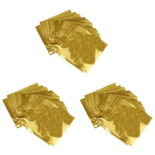 Cute 300pcs Sweets Candy Package Foil Paper Chocolate Lolly Foil Wrappers Square (Gold)