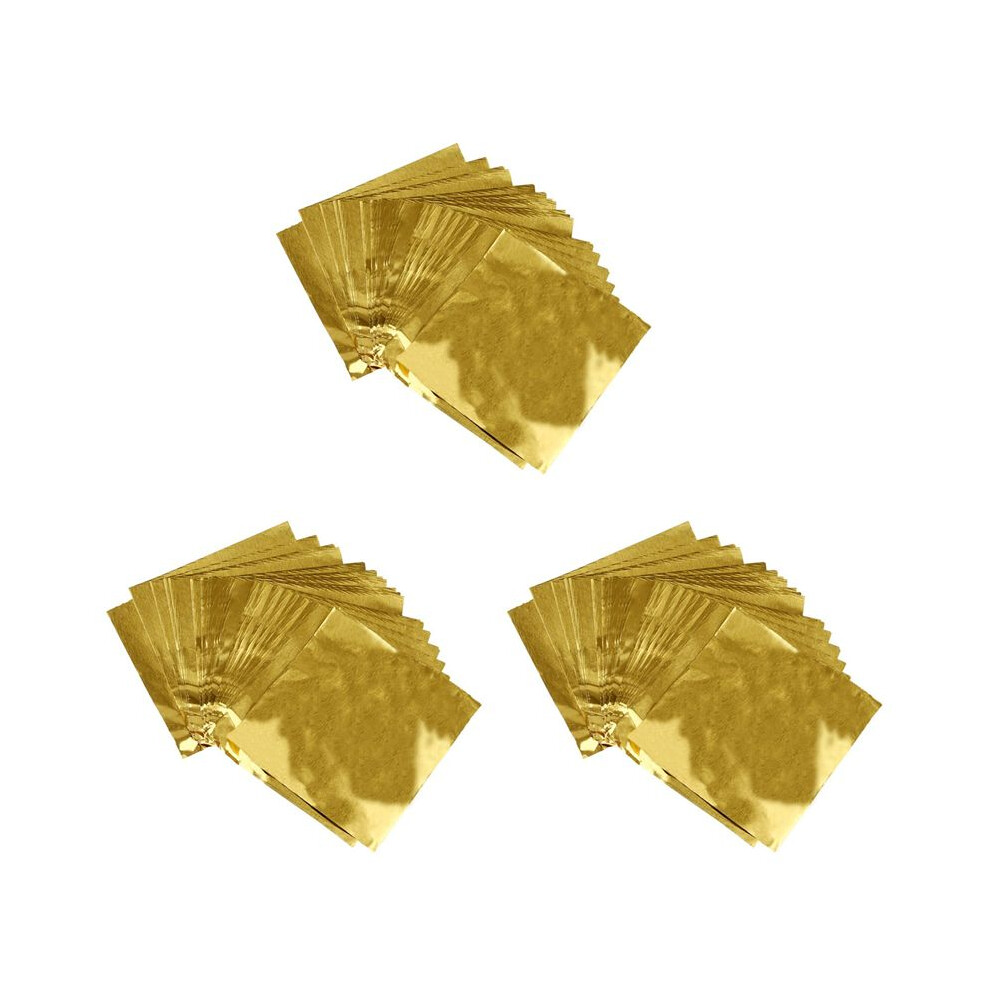 Cute 300Pcs Sweets Candy Package Foil Paper Chocolate Lolly Foil Wrappers Square (Gold) 6033373321087
