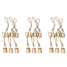 18 Piezas de Campanas Colgantes Vintage, DecoracióN de Campanas de Vaca Hechas A Mano de Metal con Cuerda para Navidad o Cualquier CelebracióN