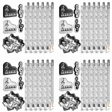 Music Pencils Music Note Pencil with Music Themed Erasers Wood Pencils Bulk Keyboard Fun Pencils Erasers Gift (96 Pcs)