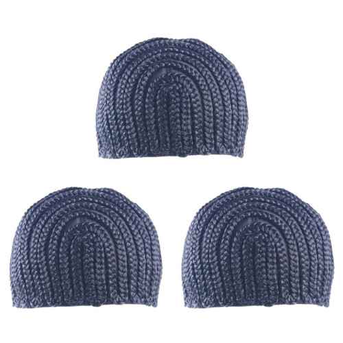 Super Elastic Cornrow Cap for Weave Crochet Braid Wig Caps for Making Wigs Weaving Braid Cap Wig Net Black 3Pc