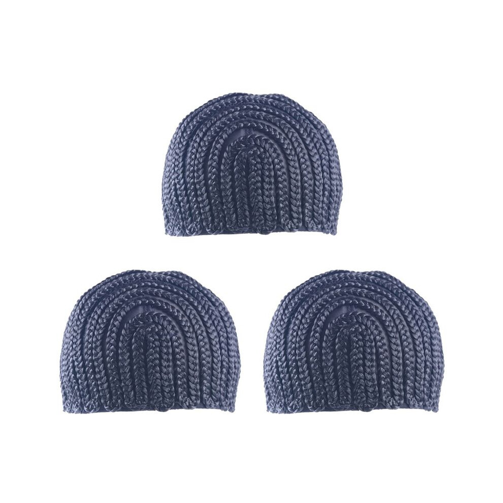 Super Elastic Cornrow Cap for Weave Crochet Braid Wig Caps for Making Wigs Weaving Braid Cap Wig Net Black 3Pc