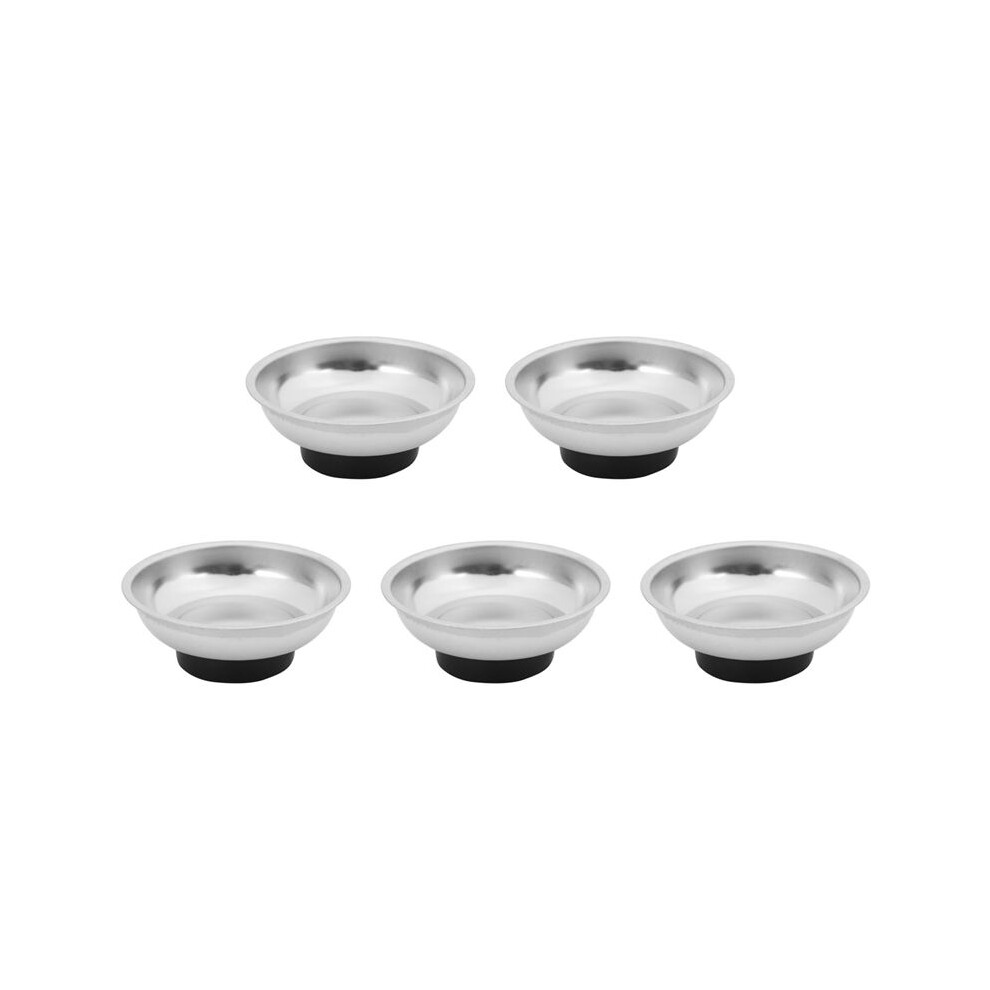 5X Circle Stainless Steel Magnetic Parts Bowl Tool Tray Nuts Bolts Screws Part Tray Magnetic Parts Plate Silver 3 Inches 4711332369883