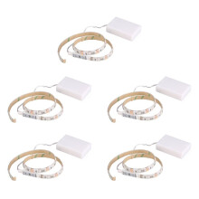 5X RGB Flexible LED Light Strip IP65 15leds DC5V with Controller Battery-Powered, LED Tape, Light Strips(0.5M)