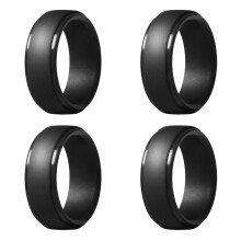 4pcs 8Mm Popular Camouflage Black Men Silicone Cool Rings Women Rubber Wedding Ring Environmental Sports Ring 8