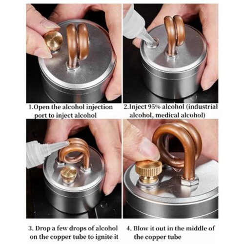 Alkoholspis Utomhus Bärbar Solid Shell Kraftfull Säker Spritbrännare Camping Vindtät Kortspis Guld 1