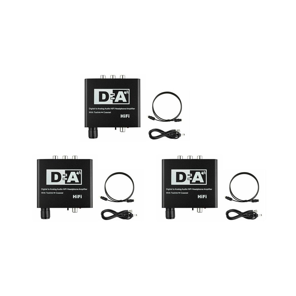 3X 192Khz Digital Optical Coaxial Toslink To Analog Rca 3.5Mm Audio Hifi Converter With Spdif 6032911978547