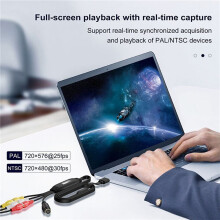 2X USB-Video-Capture-VHS-zu-Digital-Konverter, USB 2.0-Video-Audio-Capture-Karte für TV, DVD, VHS, Unterstützt Windows--System