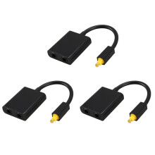 3X Digital SPDIF Optical Audio Splitter 2 Way Toslink Splitter Adapter 1 Input 2 Output SPDIF Optical Cable Splitter Hub