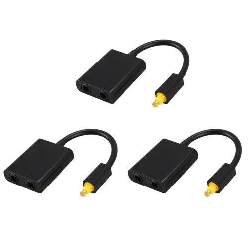 3X Digital SPDIF Optical Audio Splitter 2 Way Toslink Splitter Adapter 1 Input 2 Output SPDIF Optical Cable Splitter Hub