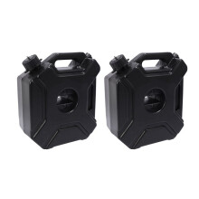 Black 5L Car and Motorcycle Fuel Spare Fuel Tank Plastic Tank Can Spare Plastic Fuel Tank 2Pcs