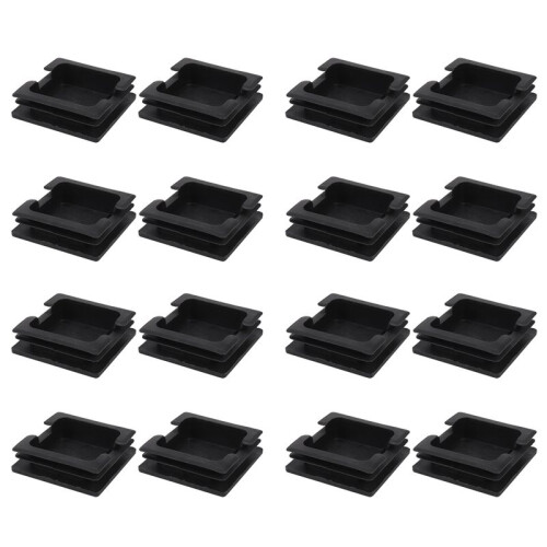75mm X 75mm Plastic Square Caps Tube Pipe Inserts End Blanking 16 Pcs