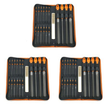 51Pcs Forged Alloy Steel File Set with Carry Case, Triple-Cornered/Half-Round/Round Large File and 36Pcs Needle Files