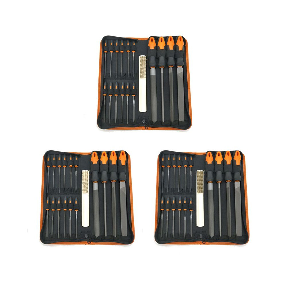 51Pcs Forged Alloy Steel File Set With Carry Case, Triple-Cornered/Half-Round/Round Large File And 36Pcs Needle Files 6033107843939