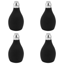 4X Flacone Spray nel Polvere, Dispenser Ricaricabile nel Silicone Contenitore Vuoto nel per Barbiere, Spruzzatore nel Polvere Nera Resistente per