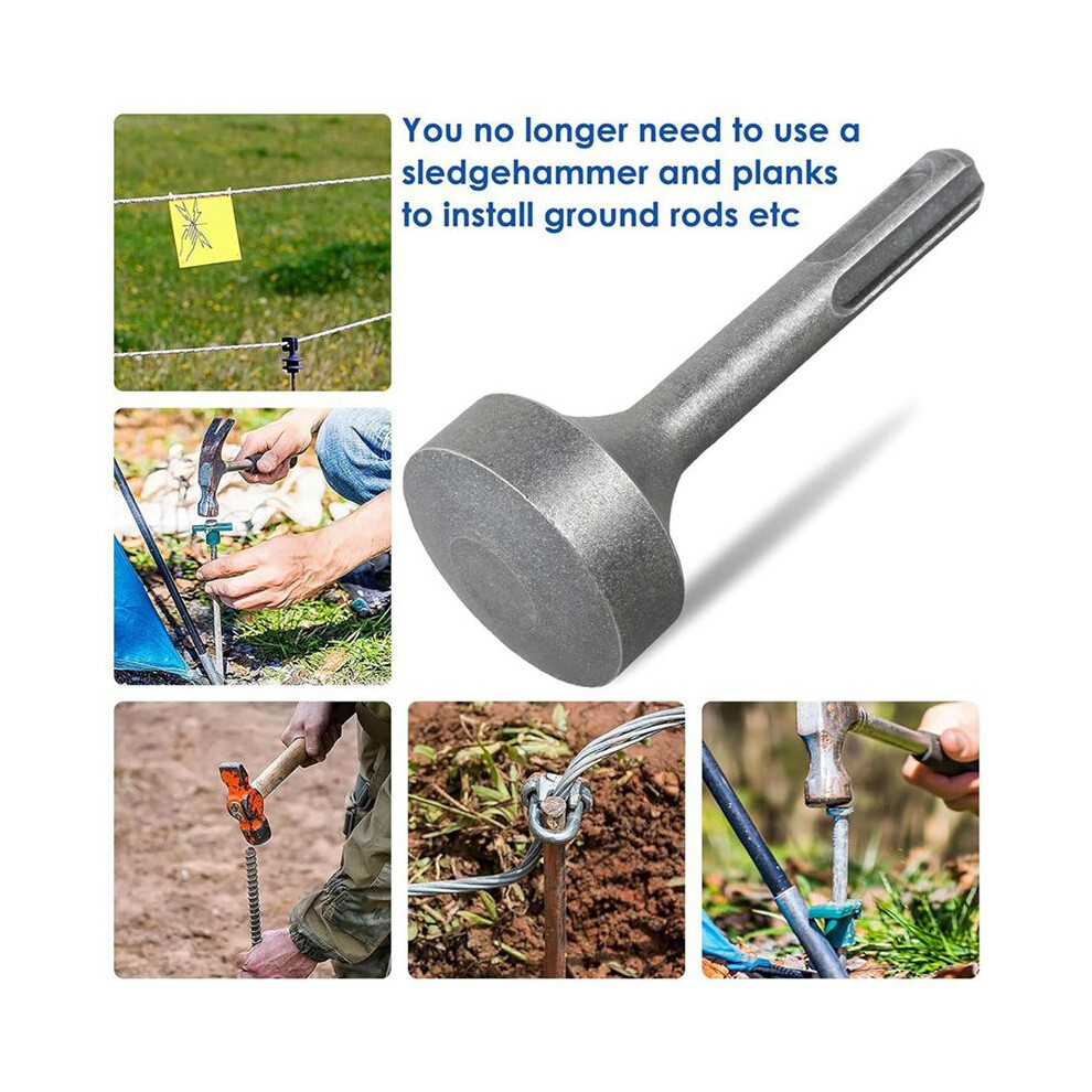 6X Sds Ground Rod Driver, Heavy Duty Forged Steel Drill Bit Driver, Rotary Hammer Drill Ground Rod Driver 6033708759561
