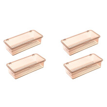 4x Bestekbak met Deksel, Opbergruimte voor Bestek met Deksel Plastic Bestekbak, Besteklade-Organizer Opbergcontainer voor Keukengerei