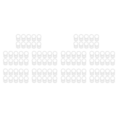 100 Pcs Button Silicone Ring Mam Pacifier Holder Mannequin Clip Adapter Transparent