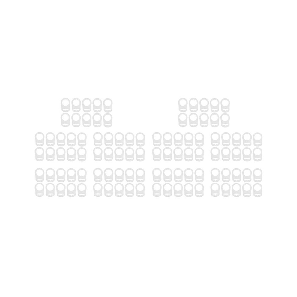 100 Pcs Button Silicone Ring Mam Pacifier Holder Mannequin Clip Adapter Transparent