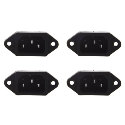 4X IEC 320 C14 Male Plug 3 Pins PCB Panel Power Inlet Socket Connector