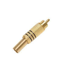 30pcs Goldton Maennlich RCA Stecker-Audioanschluss Metallfeder Adapter