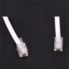 10pièces 1.5M 4.9Ft Blanc Extensible RJ9 4P4C Cordon Combine Telephonique Cable Spirale
