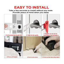 2X & Door Stop Alarm,Dual Protection Security Door Kit,Door Security Devices Pocket