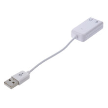 10pcs 3.5mm Microphone Earphone Socket USB 2.0 Sound Card Speaker Audio Adapter White