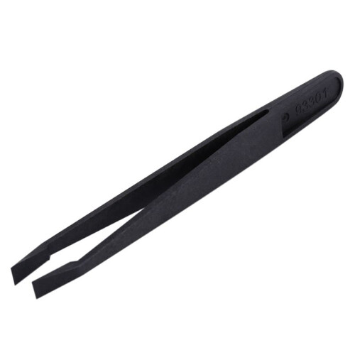 25 Pcs Manual Tool Black Plastic Flat Tip Anti-Static Tweezer 12Cm Long 2