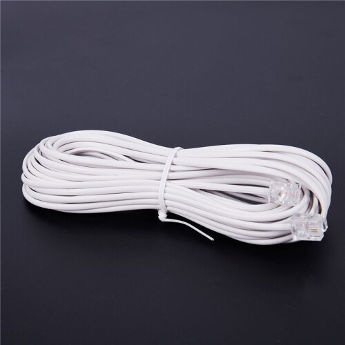 4pcs 10m RJ11 Telephone Connector Extension Cable White