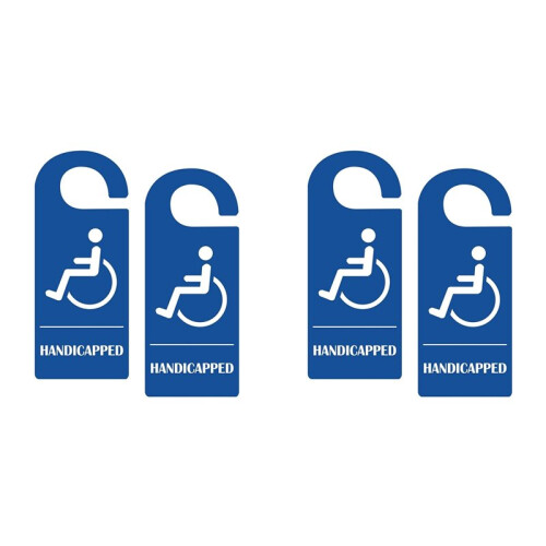 Placa de Estacionamento para Deficientes 3,5 X 8,5 Polegadas, Placa de Segurança para Autorização de Estacionamento para Deficientes, 4 Peças