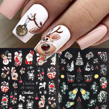 Christmas Nail Stickers Set 6pcs 5D Cartoon Xmas Nail Art Decals SelfAdhesive for DIY Manicure