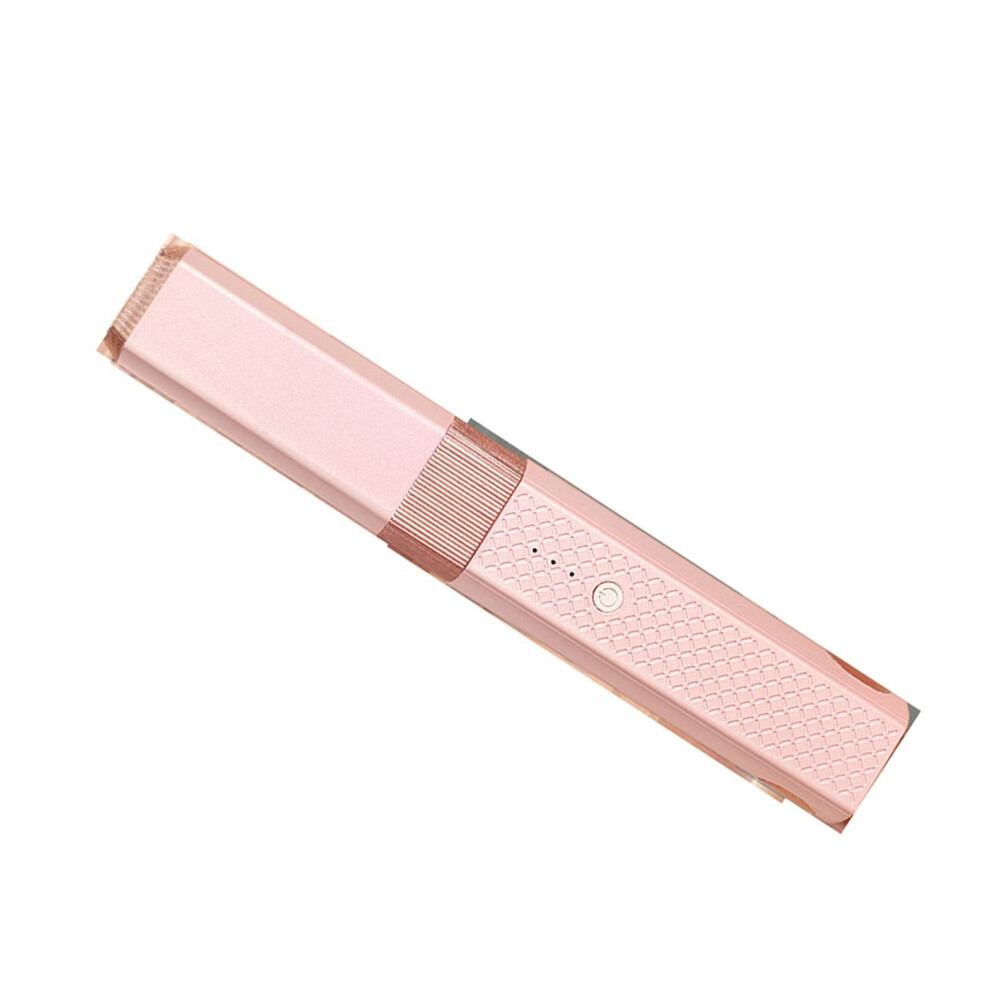 Pink Cordless Ceramic Hair Straightener And Curler, Fast Heating 2 In 1 Tourmaline Flat Iron,