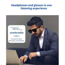 2X E13 Gafas Inteligentes Gafas InaláMbricas 5.0 con Auriculares Llamadas Manos Libres MúSica FotografíA,Negro C