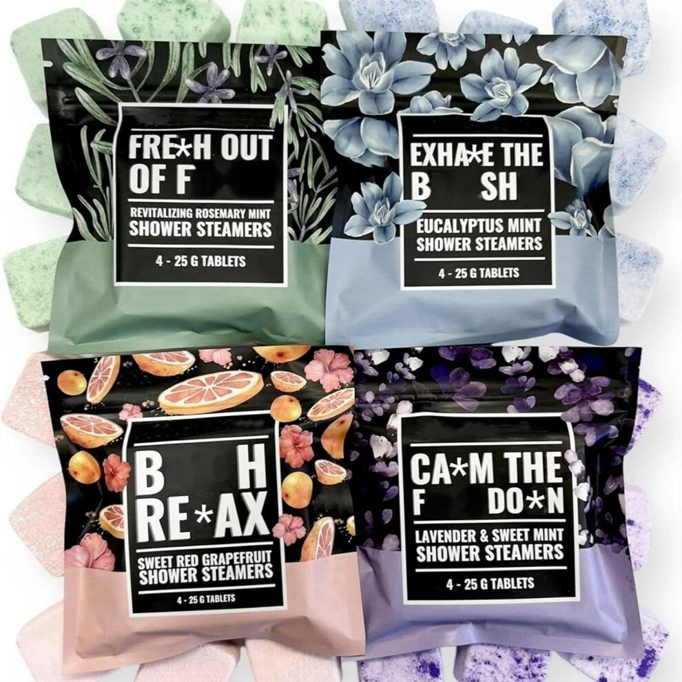 4pcs Shower Steamers Gift Set for Women, Aromatherapy Shower Bombs for Relaxation, Valentine's Day Spa Kit