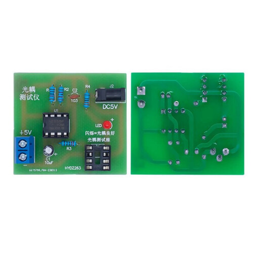 2X Optocoupler Tester Kit 555 Application Circuit Board Practice Welding DIY Electronic Spare Parts Kit with  Cable 2
