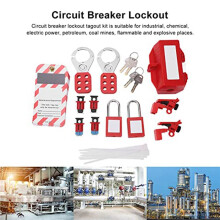 5X Electrical Circuit Breaker Lockout Tagout Kit,Safty Padlock Set Plug Lock Out Tag Station Hasps for Industry