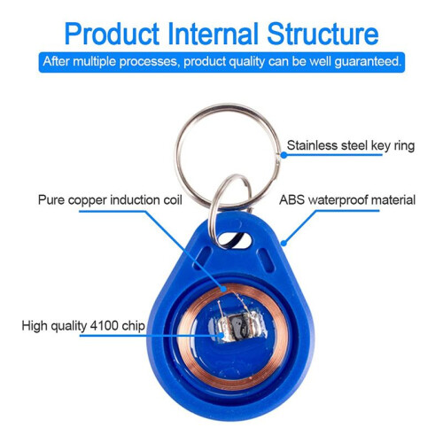 200Pcs 125 Khz Proximity ID Card RFID Keyfob Access Control Key for Door Entry Access Control System TK4100 2
