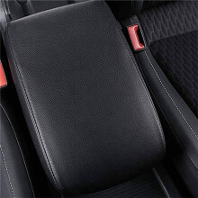 2X Capa de Assento de Couro de Carro para Console Central Almofada de Apoio de Braço Capa Protetora para MK2 2016 2017 2018 Preto