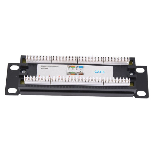 4X CAT6 8  Patch Panel Rack Network 6.89 Inch 1U Rack Mount with RJ45 Socket for Household Distribution Frame 1