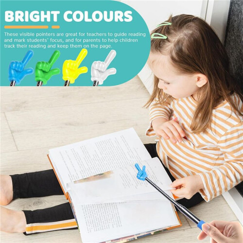 8 Pcs Teacher Pointer Stick Telescoping Hand Pointer Retractable Pointer Finger Reading Aid for Presentation Whiteboard 2