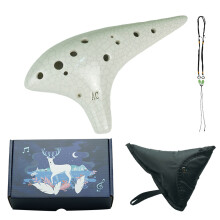 Ceramic 12 Hole Ocarina Balanced Tone Quality Suitable-White