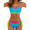Comfortable Swimsuit Set Separate Top-Light blue contrast  L 1