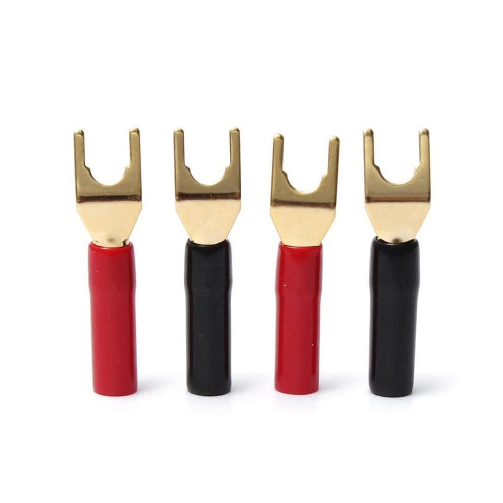 Speaker Connector Speaker Accessories 4Pcs Y Spade Banana Plug Gold Plated Tuning Fork 9073542746768