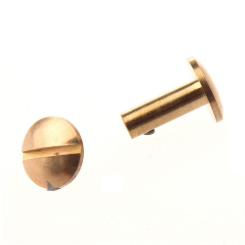 30x Arc Solid Brass Button Stud Screw Nail Screw Back Leather Rivet Belt 12mm 2