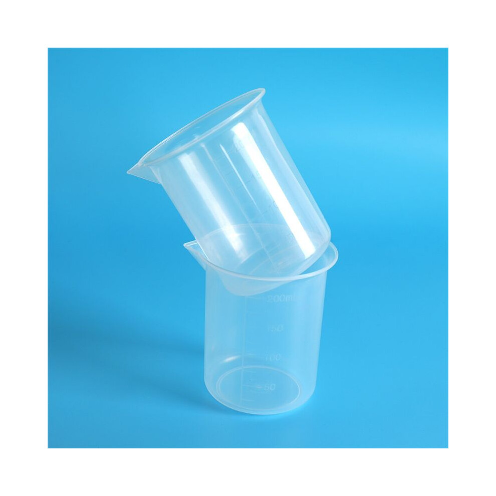 Kitchen Lab Graduated Beaker Clear Plastic Measuring Cup Thicken With Cap Measuring Jug 200Ml 10Pcs 6033393099188
