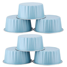 200Pcs 5Oz 125Ml Tazas Desechables para Hornear Tazas para Muffins Tazas con Tapas Papel de Aluminio Cupcake Tazas para Hornear-Azul